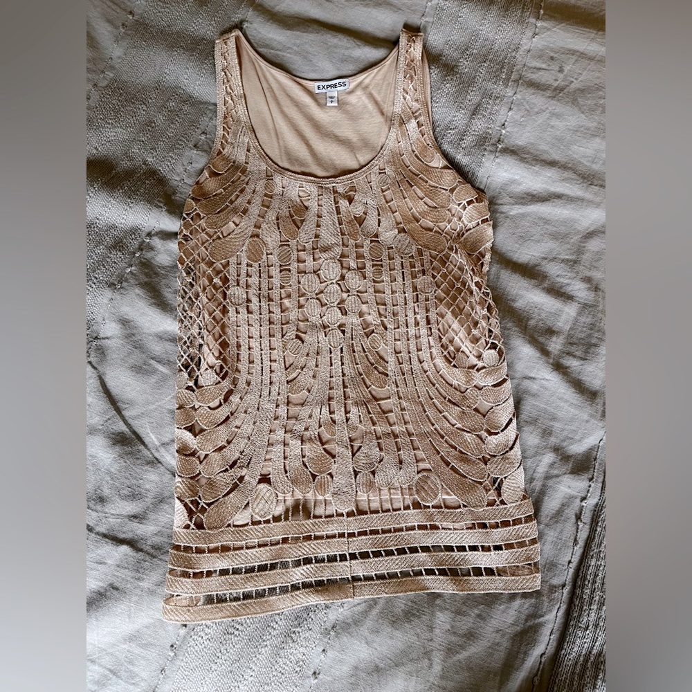 Express shimmery gold top